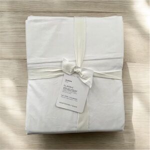 Pottery Barn 400 TC ORGANIC PERCALE Sheet Set ~Queen~ White